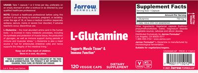 Photo of the Jarrow Formulas L-Glutamine label
