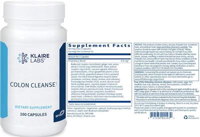 Photo of the Klaire Labs Colon Cleanse label