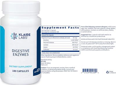 Photo of the Klaire Labs Digestive Enzymes label