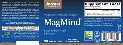 Photo of the Jarrow Formulas MagMind label