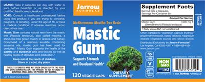 Photo of the Jarrow Formulas Mastic Gum label