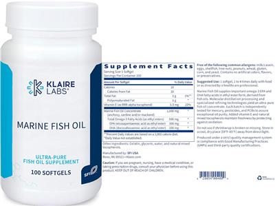 Photo of the Klaire Labs Marine Fish Oil label