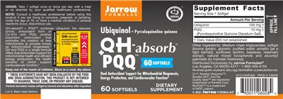 Photo of the Jarrow Formulas QH-absorb + PQQ label