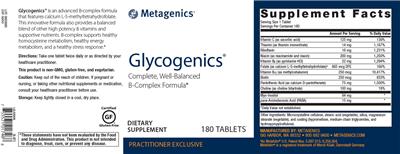 Photo of the Metagenics Glycogenics label