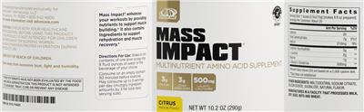 Photo of the AdvoCare Mass Impact Citrus Natural Flavor label