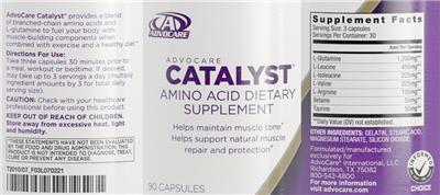 Photo of the AdvoCare Catalyst label