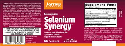 Photo of the Jarrow Formulas Selenium Synergy label