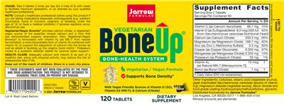 Photo of the Jarrow Formulas Vegetarian BoneUp label