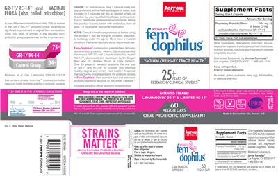 Photo of the Jarrow Formulas Women's Fem Dophilus label