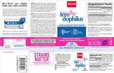 Photo of the Jarrow Formulas Women's Fem Dophilus label