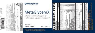 Photo of the Metagenics MetaGlycemX label