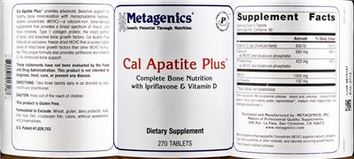Photo of the Metagenics Cal Apatite Plus label