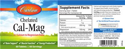 Photo of the Carlson Chelated Cal-Mag label