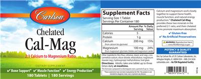 Photo of the Carlson Chelated Cal-Mag label