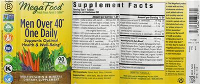Photo of the MegaFood Men Over 40 One Daily label