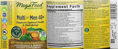 Photo of the MegaFood Multi for Men 40+ label