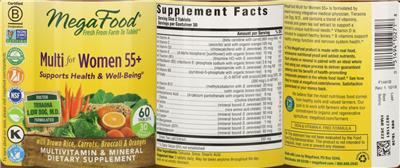 Photo of the MegaFood Multi for Women 55+ label