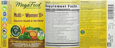 Photo of the MegaFood Multi for Women 55+ label
