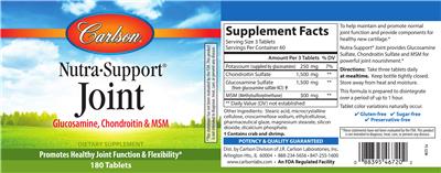 Photo of the Carlson Nutra-Support Joint label