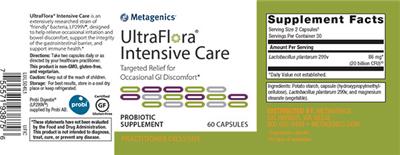 Photo of the Metagenics UltraFlora Intensive Care label