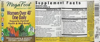 Photo of the MegaFood Women Over 40 One Daily label
