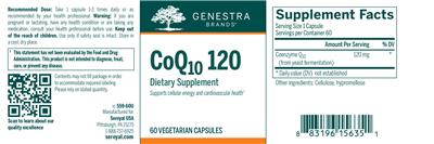 Photo of the Genestra Brands CoQ10 120 mg label