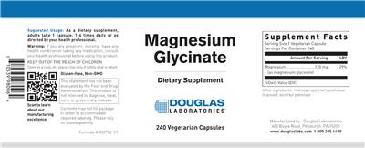 Photo of the Douglas Laboratories Magnesium Glycinate label
