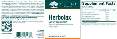 Photo of the Genestra Brands Herbolax label