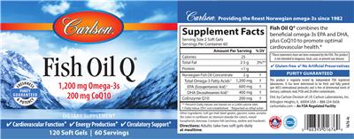 Photo of the Carlson Fish Oil Q label