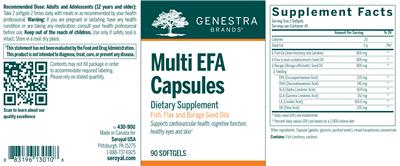 Photo of the Genestra Brands Multi EFA Capsules label
