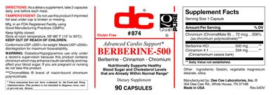 Photo of the DC Berberine-500 label