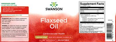 Photo of the Swanson Flaxseed Oil 1 gram label