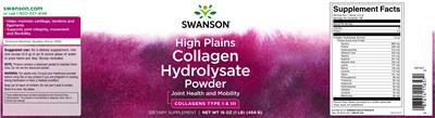 Photo of the Swanson High Plains Collagen Hydrolysate Powder label