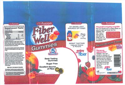 Photo of the vitafusion Fiber Well Gummies label