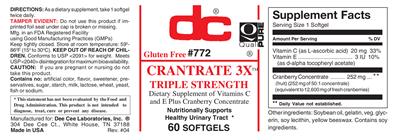 Photo of the DC Crantrate 3X Triple Strength label