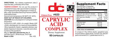 Photo of the DC Caprylic Acid Complex label
