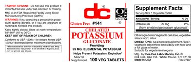Photo of the DC Chelated Potassium Gluconate label