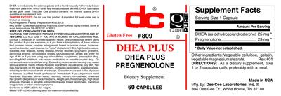 Photo of the DC DHEA Plus label