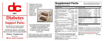 Photo of the DC Diabetes Advanced Support Packs label