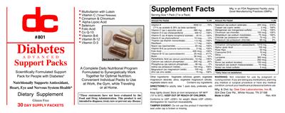 Photo of the DC Diabetes Advanced Support Packs label