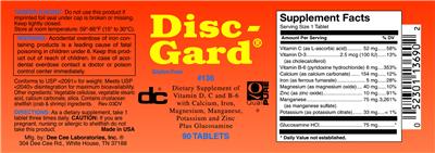 Photo of the DC Disc-Gard label