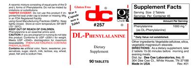 Photo of the DC DL-Phenylalanine label