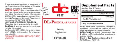 Photo of the DC DL-Phenylalanine label