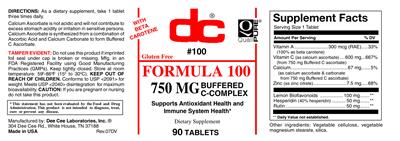 Photo of the DC Formula 100 label