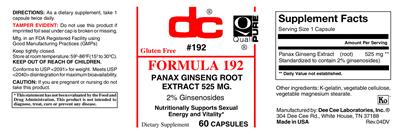 Photo of the DC Formula 192 label