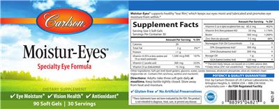 Photo of the Carlson Moistur-Eyes label