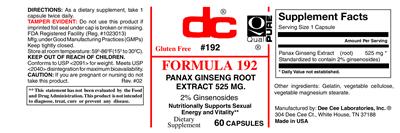 Photo of the DC Formula 192 label