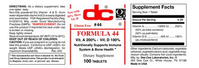 Photo of the DC Formula 44 label
