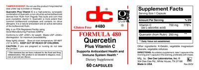 Photo of the DC Formula 480 label