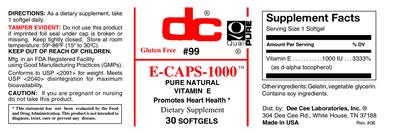 Photo of the DC E-Caps-1000 label